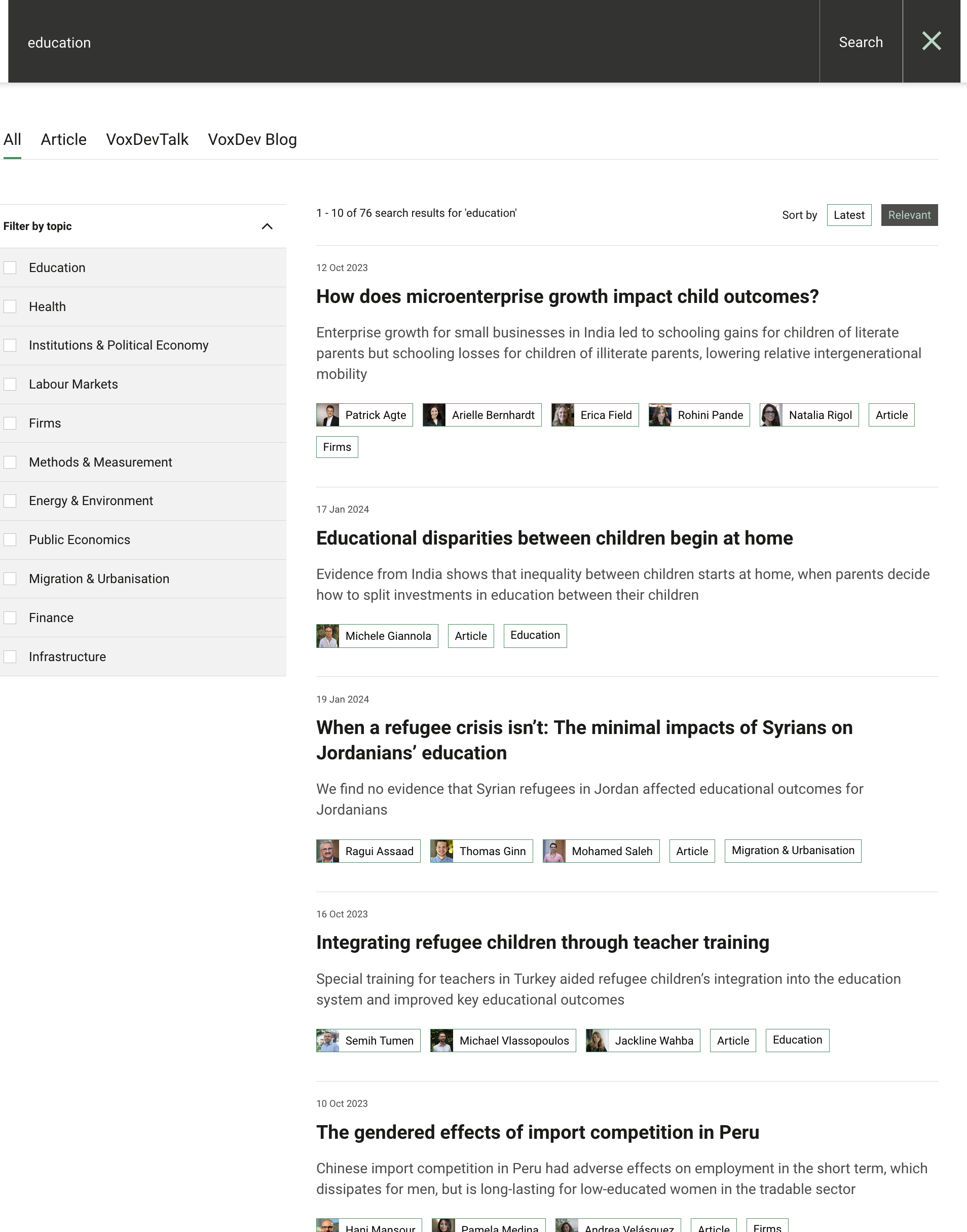 VoxDev.org: Search results View page - faceted Drupal search