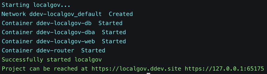 ddev start Terminal output 2