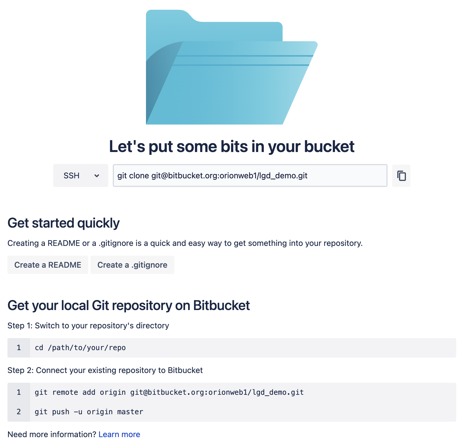 Bitbucket repository page