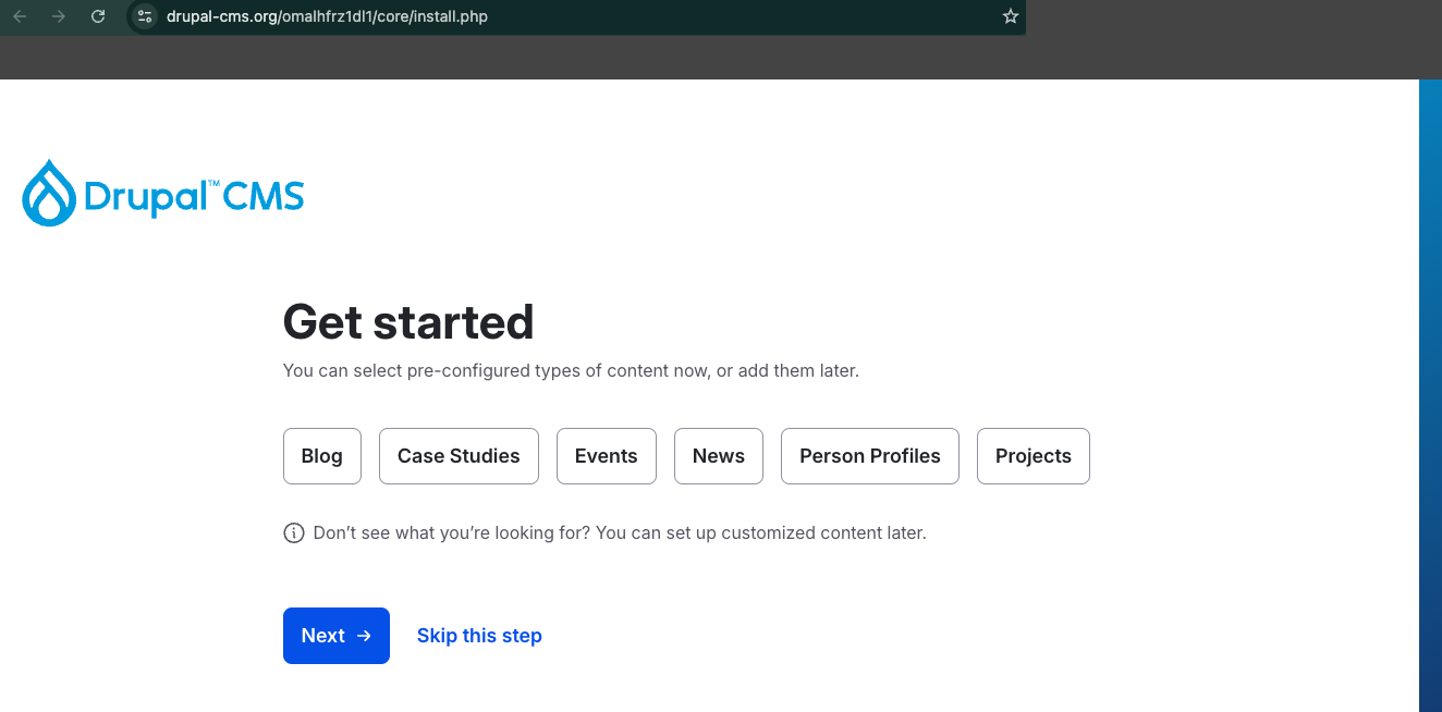 Drupal CMS trial: Installing a Drupal website on the web