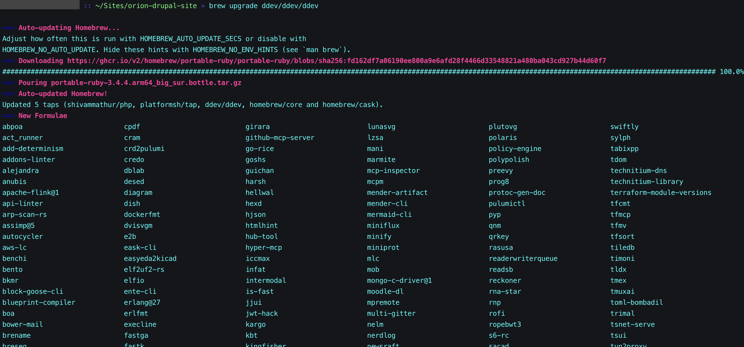 DDEV upgrade to its latest version