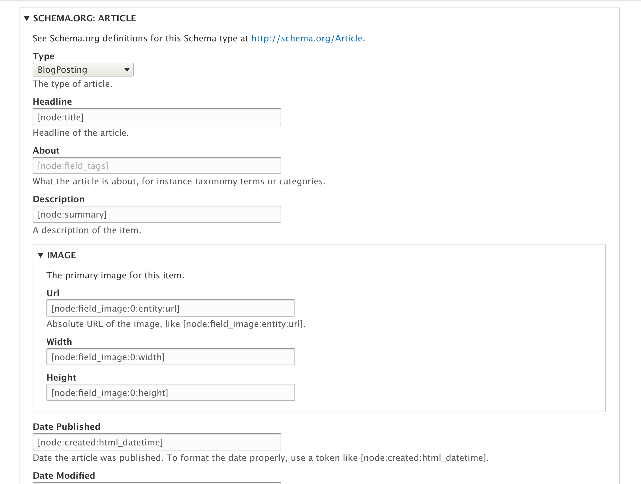 Drupal SEO modules: Schema Metatag contributed module settings