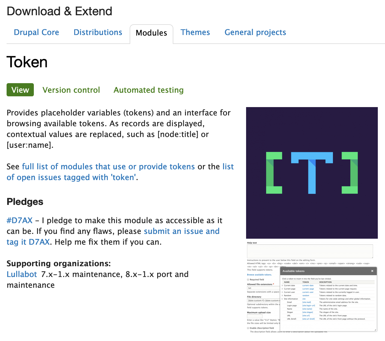 Drupal SEO modules: Token module