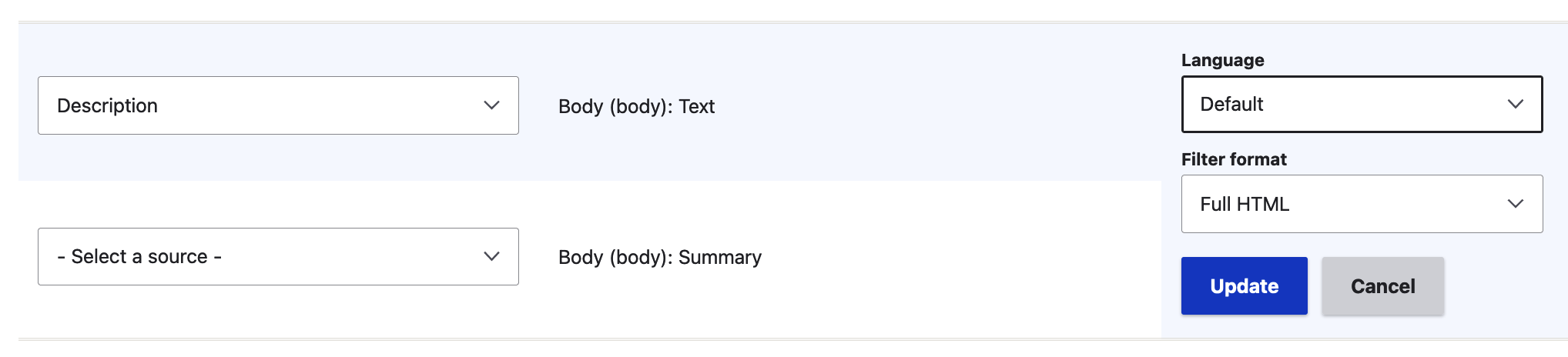 Drupal feed type Mappings - configuring items