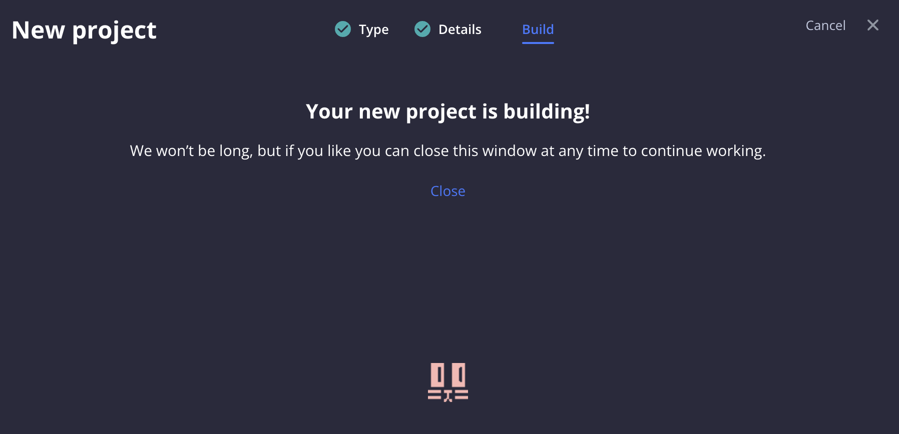 platform.sh: New project building screen