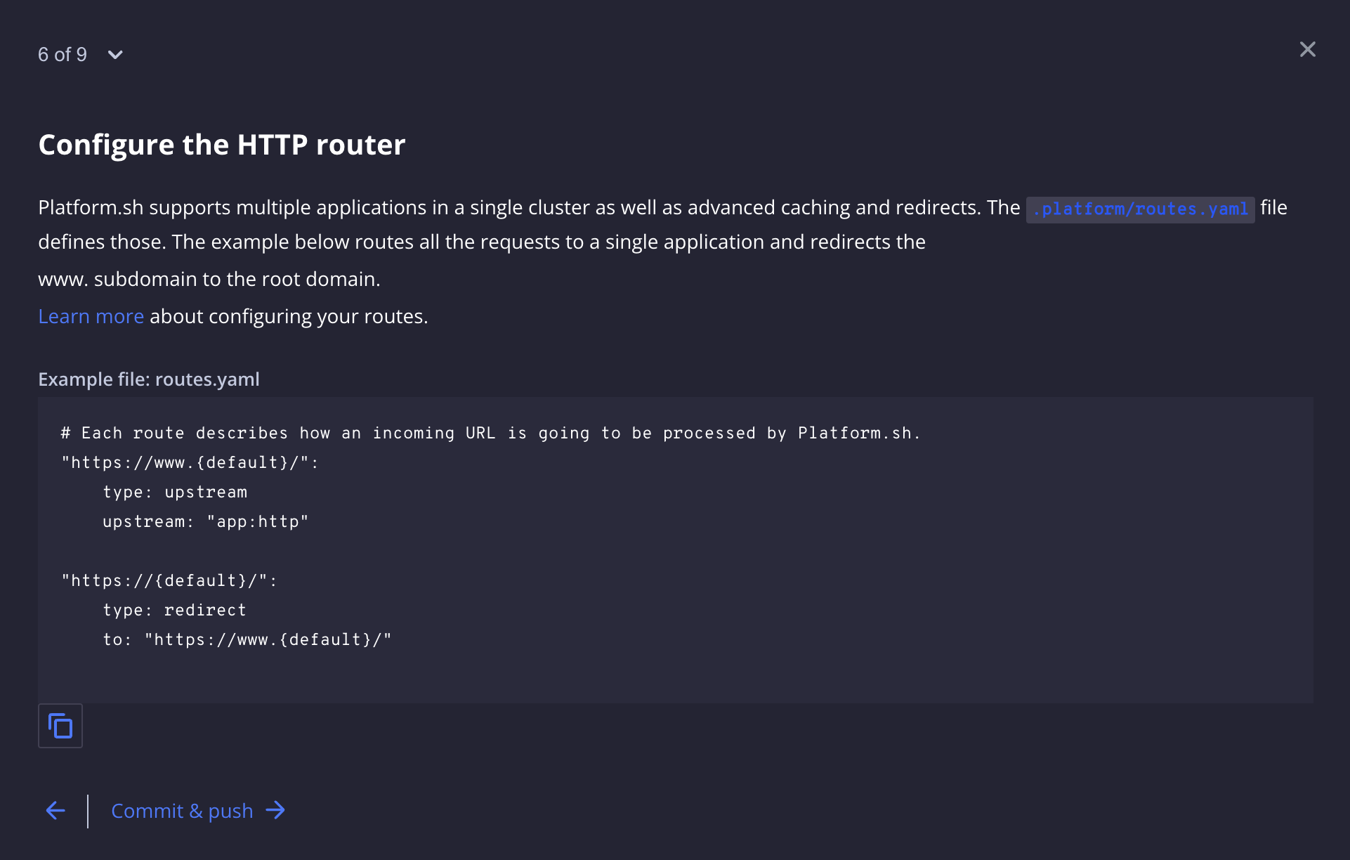 Platform.sh: Configuring routes